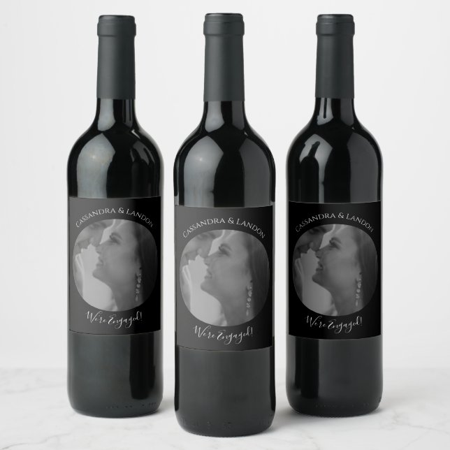 Create Your Own Photo Engagement Name Couple Wine Label (Bottles)