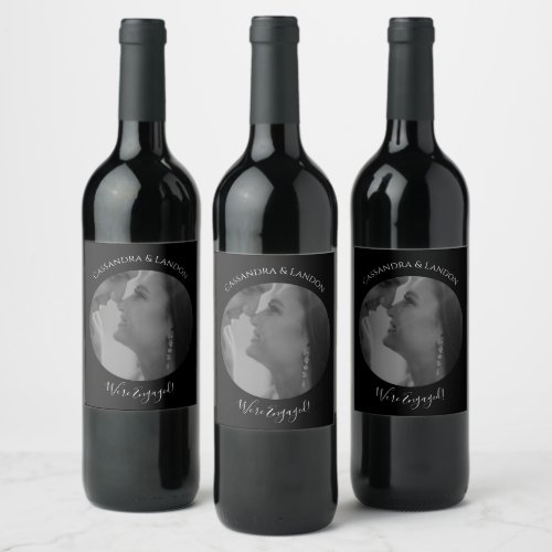 Create Your Own Photo Engagement Name Couple Wine  Wine Label