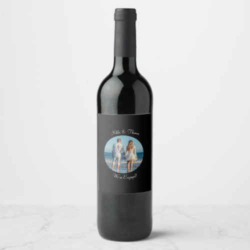 Create Your Own Photo Engagement Name Script Wine Label