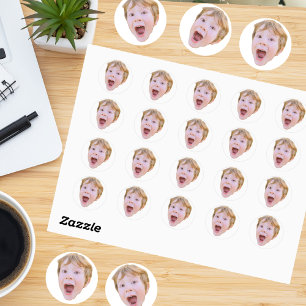 Create Your Own Photo Face Classic Round Sticker