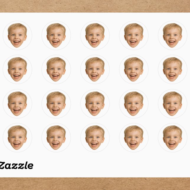 Create Your Own Photo Face Classic Round Sticker (Creator Uploaded)