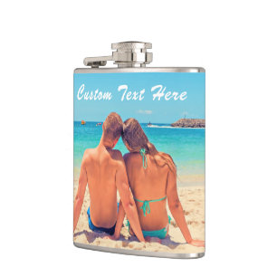 Create Your Own Photo Flask Gift Personalized Text