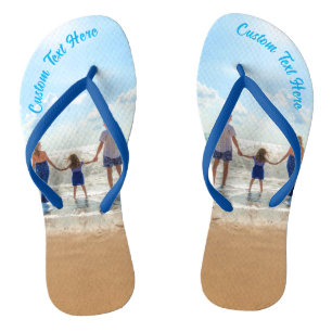 Create Your Own Photo Flip Flops Gift Cusom Text