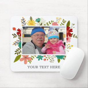 Create Your Own Photo Floral Frame Mousepad