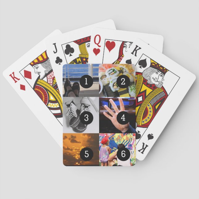 Create Your Own Photo Fun with 6 images  Poker Cards (Back)