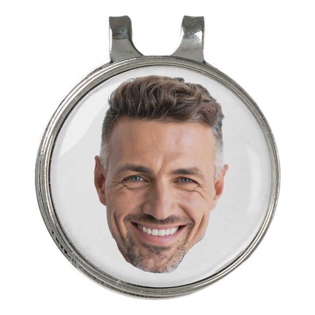 Create Your Own Photo Funny Face Cut Out Man Golf Hat Clip (Front)
