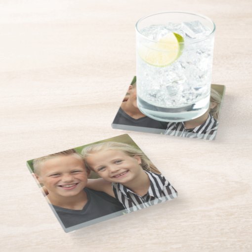 Create Your Own Photo Glass Coaster | Zazzle