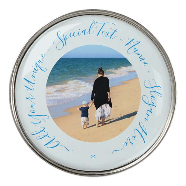 Create Your Own Photo Golf Ball Marker Custom Text (Front)