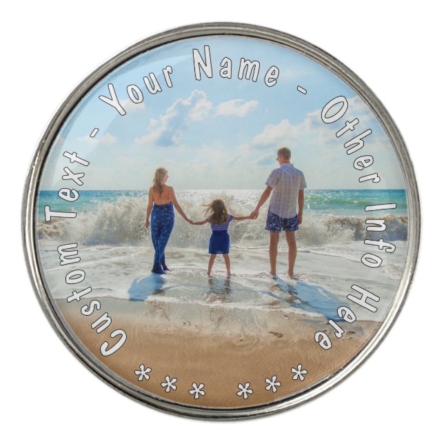 Create Your Own Photo Golf Ball Marker Custom Text (Front)