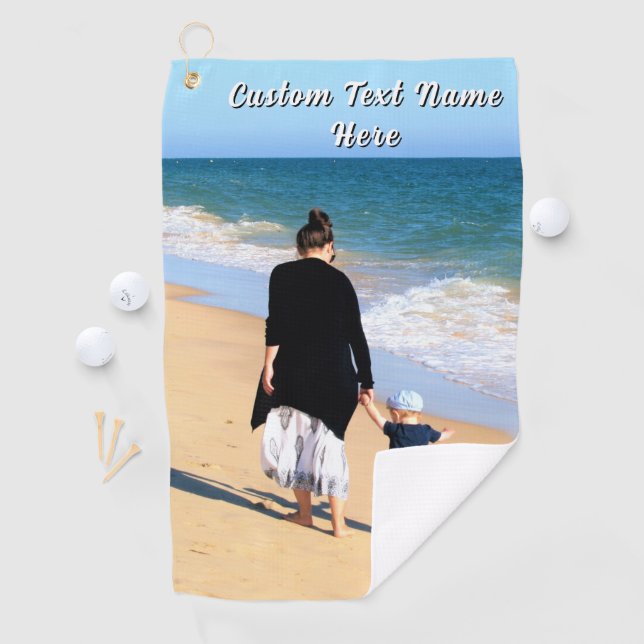 Create Your Own Photo Golf Towel Gift Custom Text (InSitu)