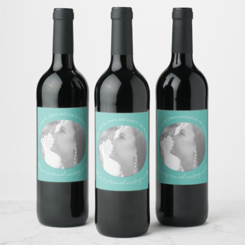 Create Your Own Photo Green Wine Label 