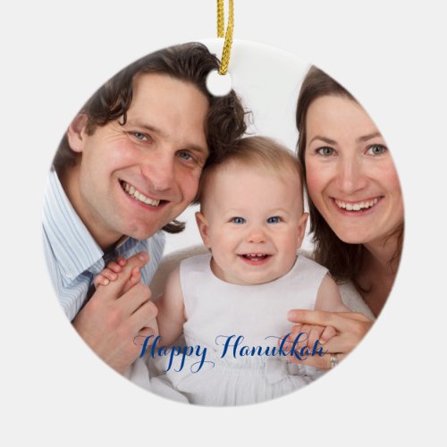 Create Your Own Photo Hanukkah Ceramic Ornament