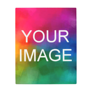 Create Your Own Photo Image Business Logo Sleek Metal Print