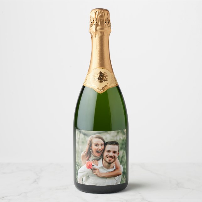 Create Your Own Photo Image Sparkling Wine Label (Front)
