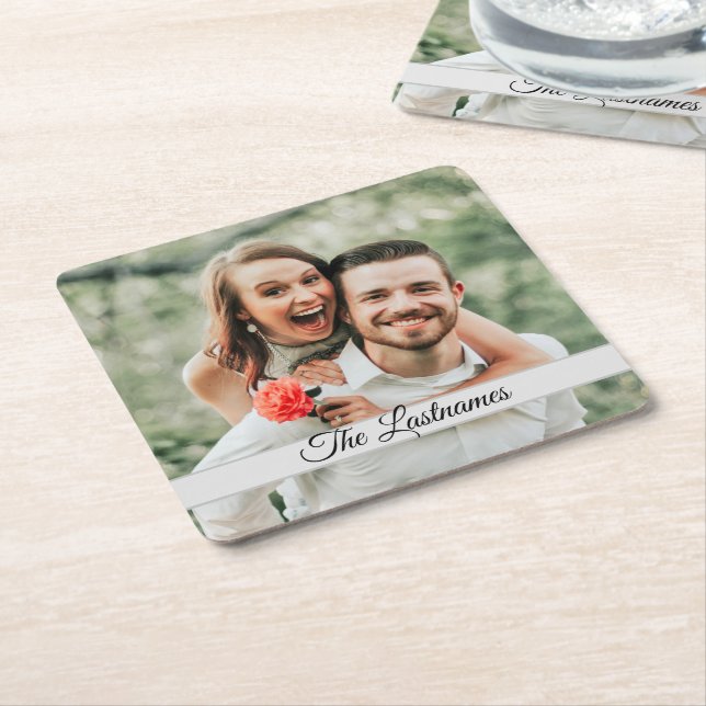 Create Your Own Photo Image Square Paper Coaster (Angled)
