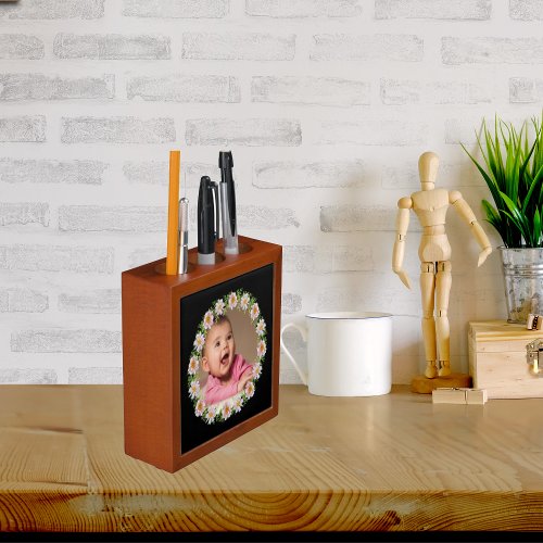 Create Your Own Photo In A Frame Of Daisy Flowers Desk Organizer