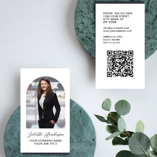 Create Your Own Photo Info QR Code Modern Elegant Business Card