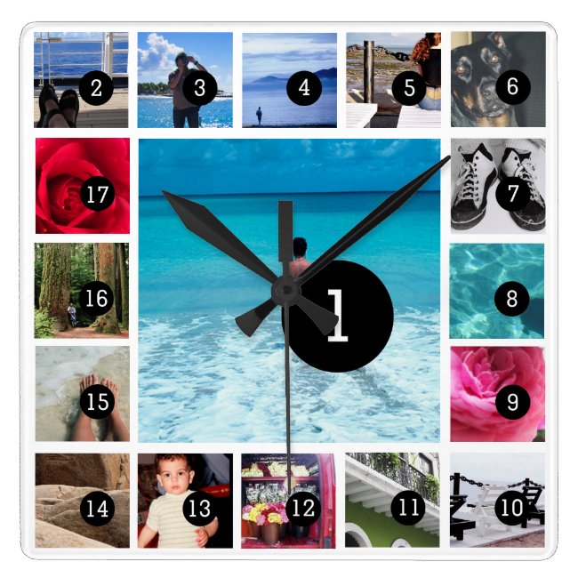 Create Your Own Photo Instagram Style 17 images Square Wall Clock