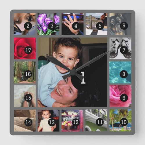 Create Your Own Photo Instagram Style 17 images Square Wall Clock