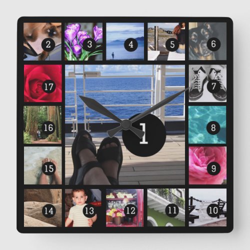 Create Your Own Photo Instagram Style 17 images Square Wall Clock