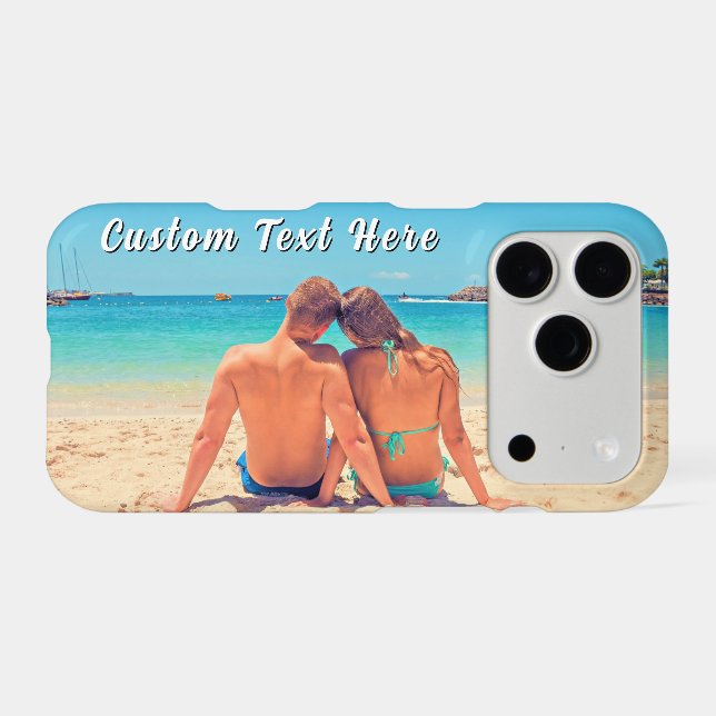 Create Your Own Photo iPhone Case Gift with Text (Back (Horizontal))