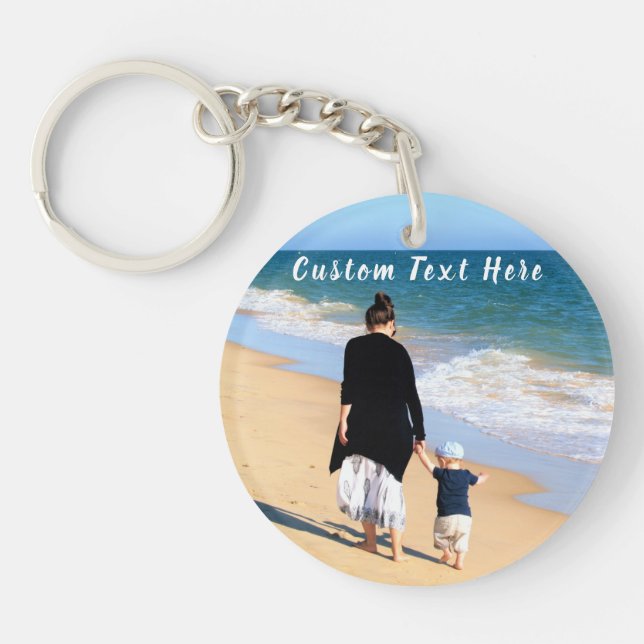 Create Your Own Photo Keychain Gift Custom Text (Front)