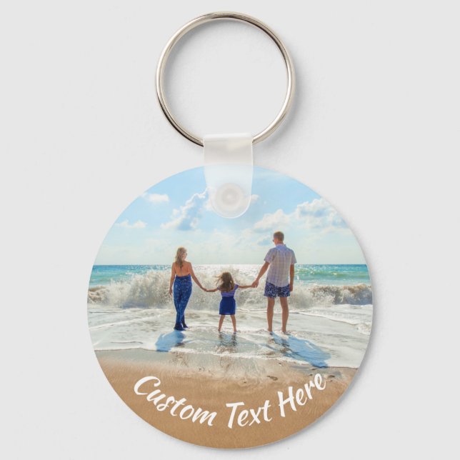 Create Your Own Photo Keychain Gift Custom Text (Front)