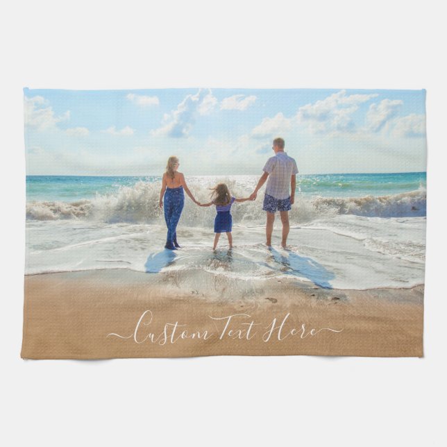 Create Your Own Photo Kitchen Towel with Text (Horizontal)