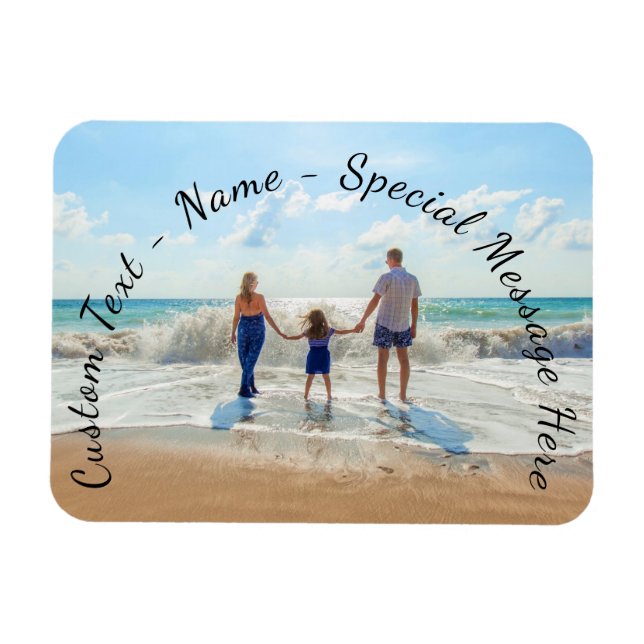 Create Your Own Photo Magnet Gift Custom Text Name (Horizontal)