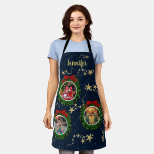 Create your own photo Merry Christmas monogrammed Apron
