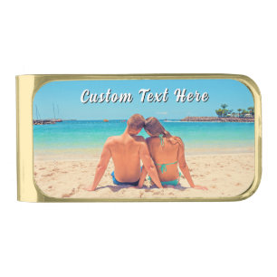 Create Your Own Photo Money Clip Gift with Text