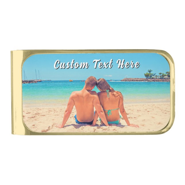 Create Your Own Photo Money Clip Gift with Text (Front)