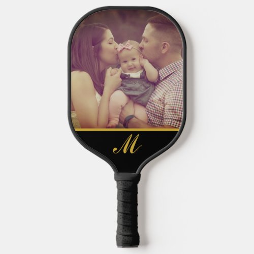 Create Your Own Photo Monogram Gold Initial  Pickleball Paddle