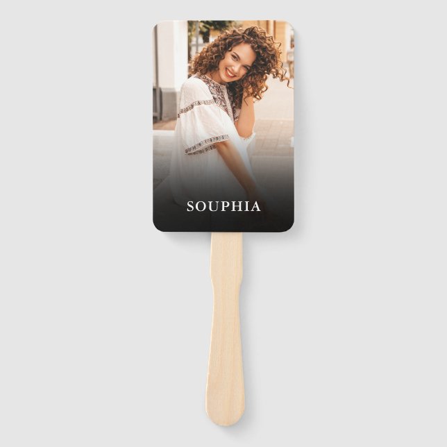 create Your Own Photo Monogram Graduation Hand Fan (Front)