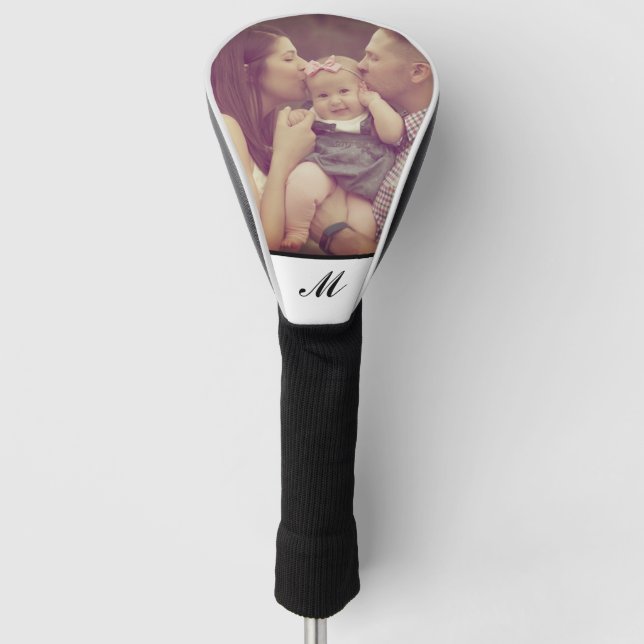 Create Your Own Photo Monogram White  Golf Head Cover (Front)