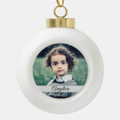 Create Your Own Photo Name Ceramic Ball Christmas Ornament (Front)