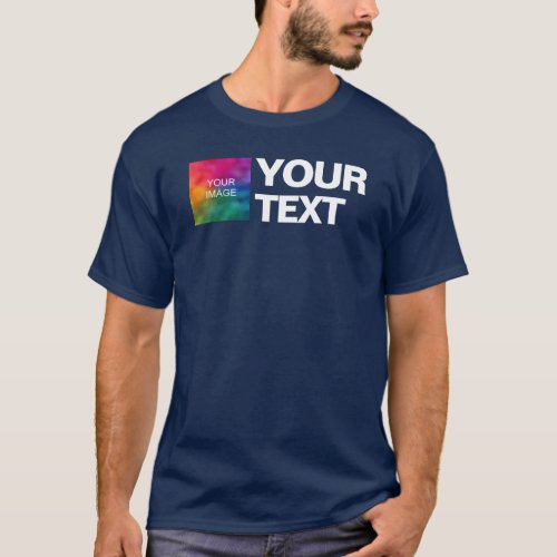 Create Your Own Photo Or Logo Text Mens Modern T_Shirt