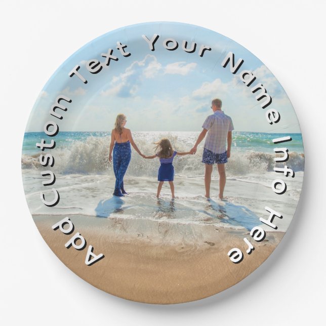 Create Your Own Photo Paper Plates Custom Text (Front)