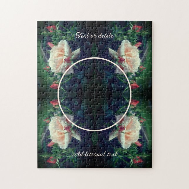 Create Your Own Photo Peach Rose And Buds Frame  Jigsaw Puzzle (Vertical)