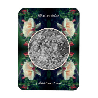 Create Your Own Photo Peach Rose And Buds Frame Magnet