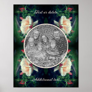 Create Your Own Photo Peach Rose And Buds Frame Poster