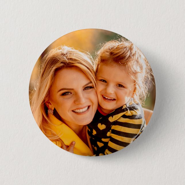Create Your Own Photo Personalized Custom  Button (Front)