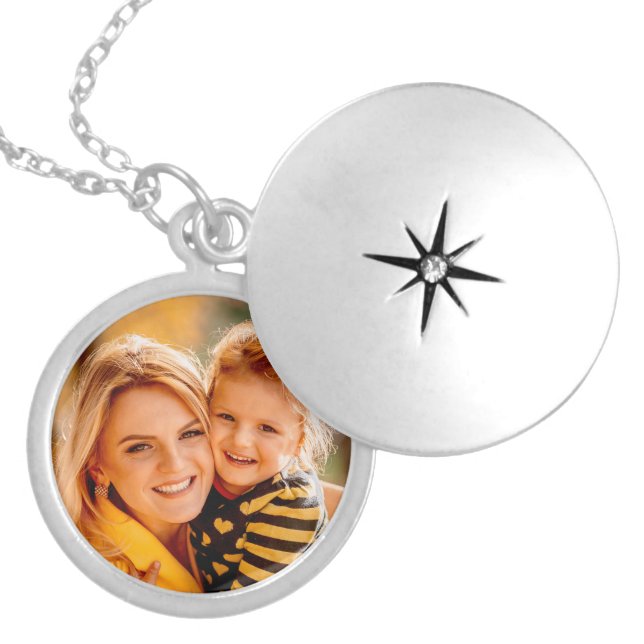 Create Your Own Photo Personalized Custom  Locket Necklace (Front)