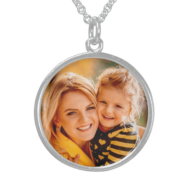 Create Your Own Photo Personalized Custom  Sterling Silver Necklace (Front)