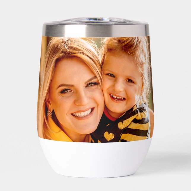 Create Your Own Photo Personalized Custom Thermal Wine Tumbler (Front)