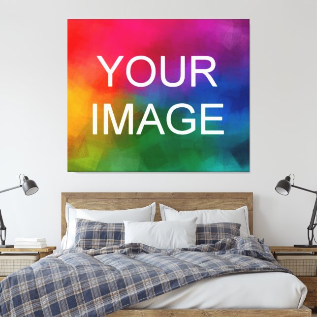 Create Your Own Photo Picture Logo Stretched Canvas Print (Insitu(Bedroom))