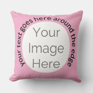 create your own photo pink Throw Pillow 