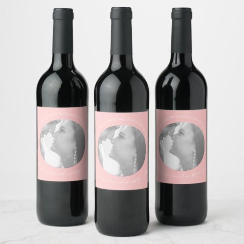 Create Your Own Photo Pink Wine Label 