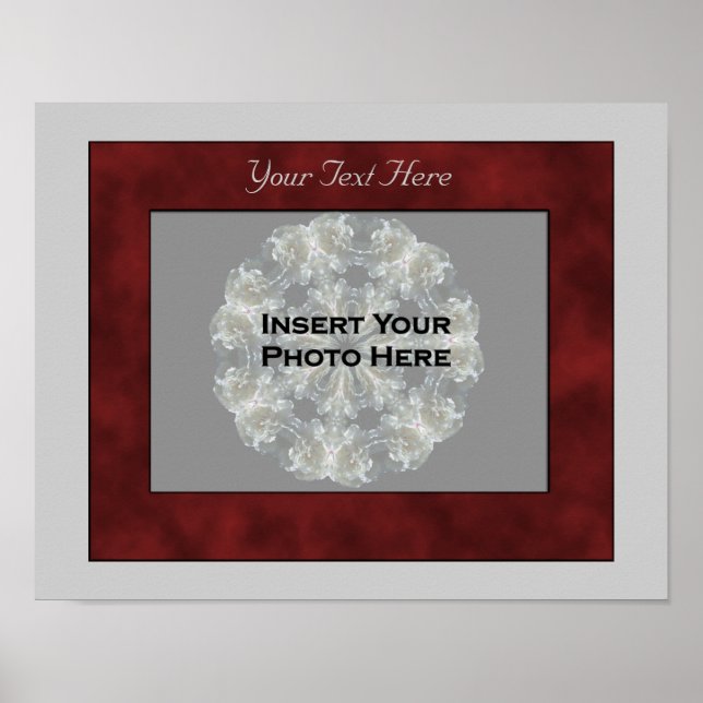 Create Your Own Photo Red Mottled Frame  Poster (Front)