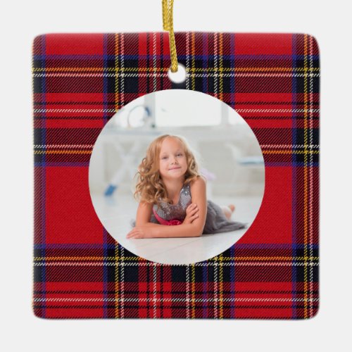 Create Your Own Photo   Royal Stewart Tartan Ceramic Ornament